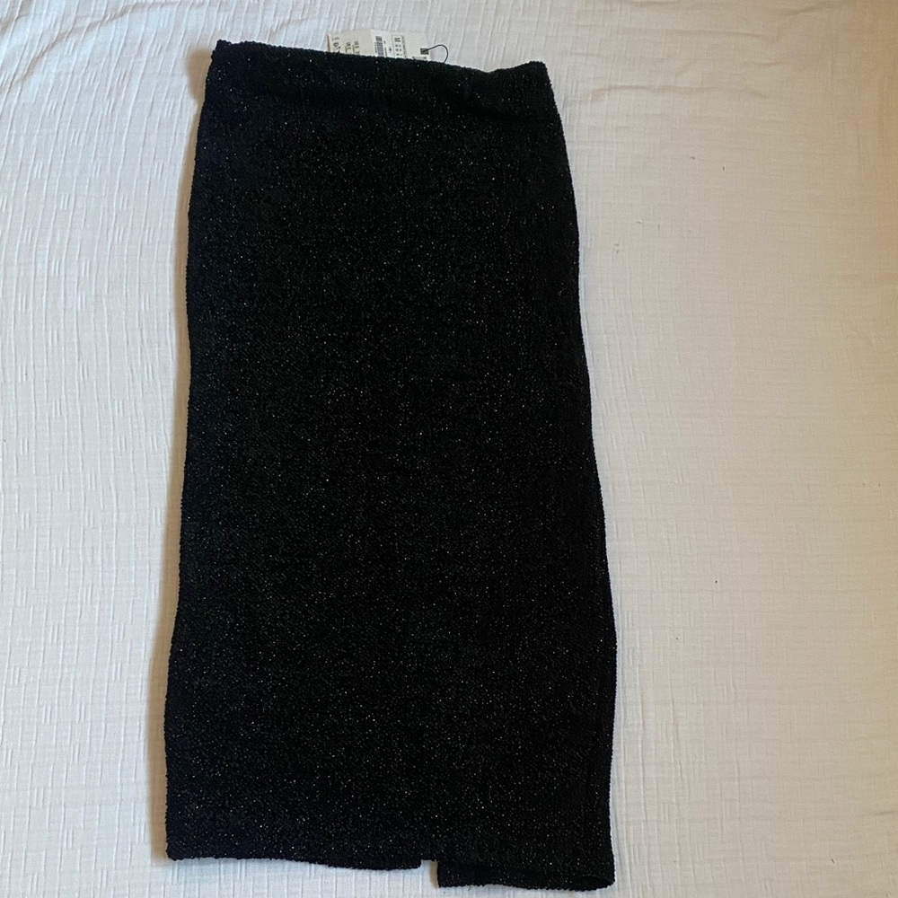 ZARA  Black Sparkle Pencil Skirt